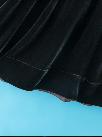 Fustă midi cu talie înaltă din mătase Mulberry, velur de mătase, model solid, conținut de mătase 95%+, stil socialite