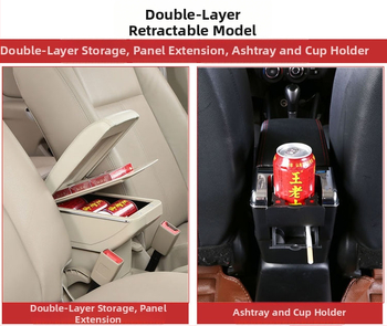 Kutija za naslon za ruku za Toyota Yaris, plastična, prilagodljiva, uz podršku za ugradnju.