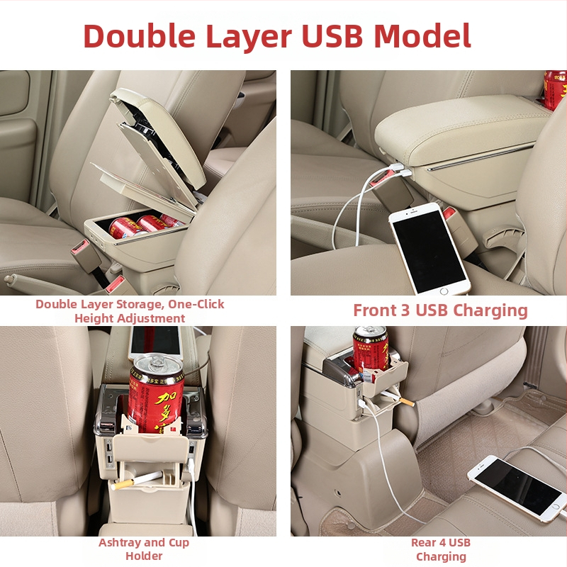 Kutija za naslon za ruku za Toyota Yaris, plastična, prilagodljiva, uz podršku za ugradnju.