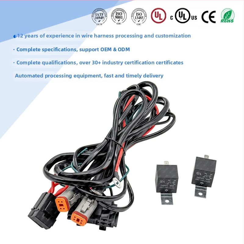 Aichi Komplet kabelske instalacije za svjetla motocikla s PVC omotom, kompatibilan s H1/H7/H11