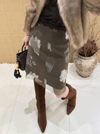 Suknja A-linije s patchworkom i šljokicama, visok pojas, pamuk, retro stil, svakodnevno nošenje