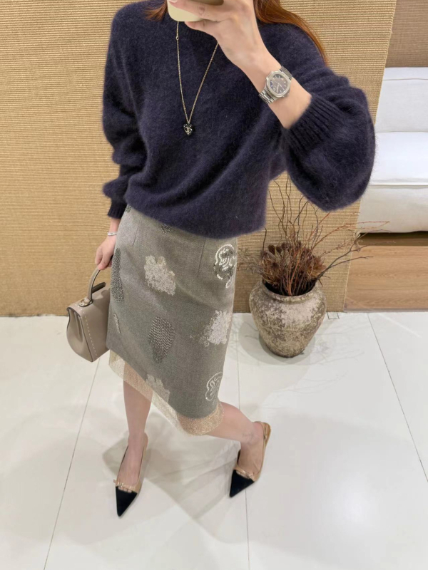 Suknja A-linije s patchworkom i šljokicama, visok pojas, pamuk, retro stil, svakodnevno nošenje