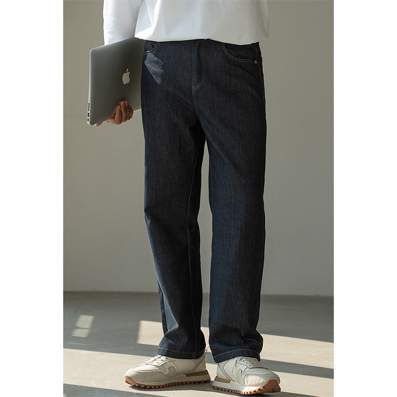 Muške farmerice ravnog kroja, srednji struk, zatvarač, Lyocell-mješavina denim (48% pamuk, 35% poliester, 17% lyocell), jesen 2025