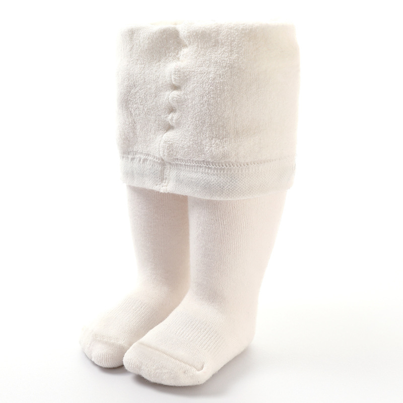 Zimske dječje debeli pamukaste hulahopke za bebe i malu djecu, jednobojne, 71–80% pamuka, AQL 1.0