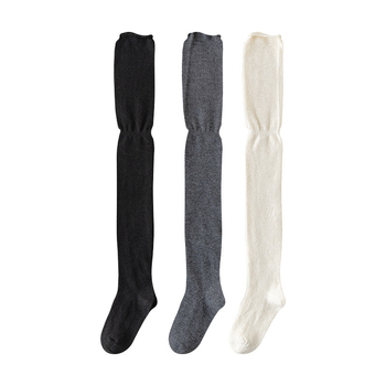 Dječje zimske čarape iznad koljena, jacquard, jednobojne, 75% najlon, debele, dugačke