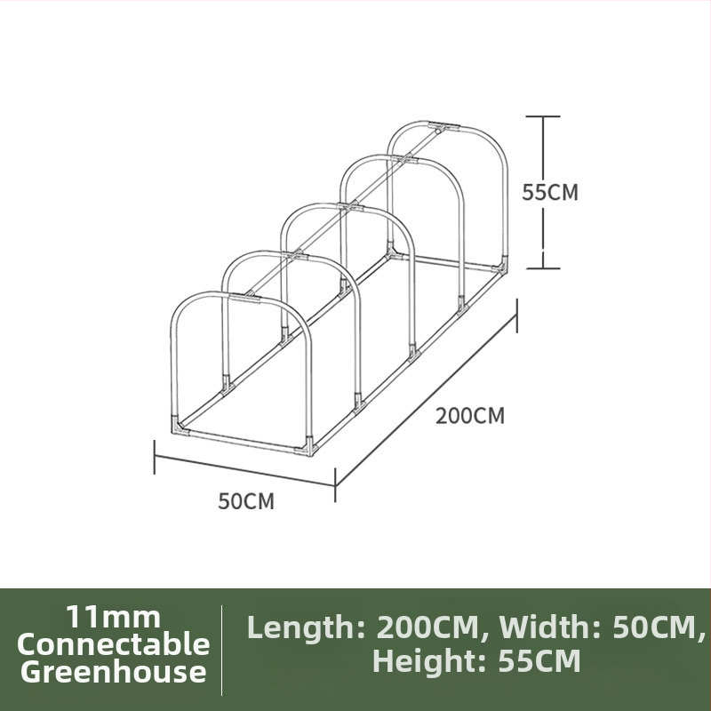 Grijani izolirani staklenik za kućnu upotrebu — plastična konstrukcija, kostur od plastično prekrivenih čeličnih cijevi, grijanje za biljke