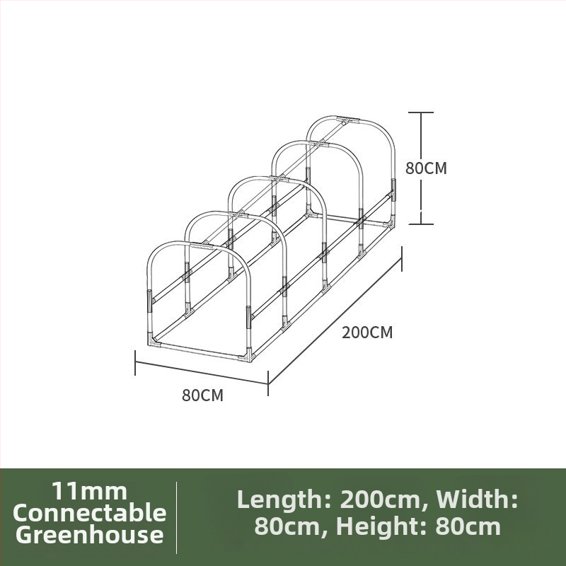 Grijani izolirani staklenik za kućnu upotrebu — plastična konstrukcija, kostur od plastično prekrivenih čeličnih cijevi, grijanje za biljke