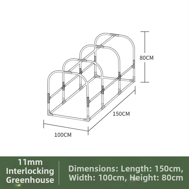 Grijani izolirani staklenik za kućnu upotrebu — plastična konstrukcija, kostur od plastično prekrivenih čeličnih cijevi, grijanje za biljke