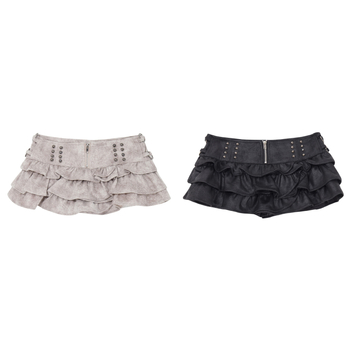 Plisirana kratka suknja s vezom, pamuk-nylon smjesa 30–50%, ljeto 2025, ulični stil/workwear (Plisirana kratka suknja; vez; pamuk-nylon smjesa 30–50%; ljeto 2025)
