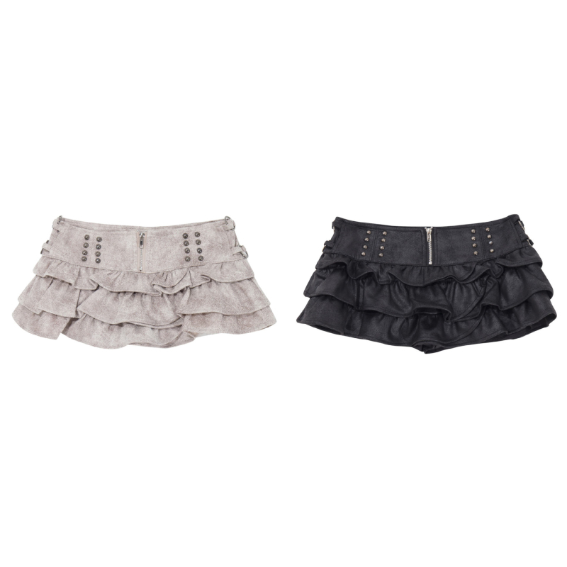 Plisirana kratka suknja s vezom, pamuk-nylon smjesa 30–50%, ljeto 2025, ulični stil/workwear (Plisirana kratka suknja; vez; pamuk-nylon smjesa 30–50%; ljeto 2025)