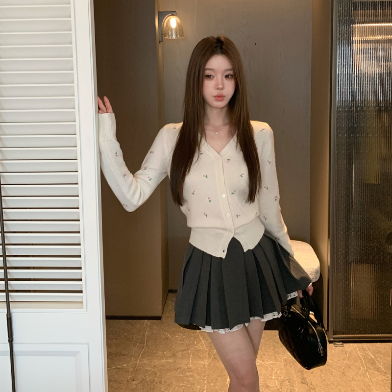 SHE U Csipke Patchwork A-vonalú rövid szoknya poliészter-spandex