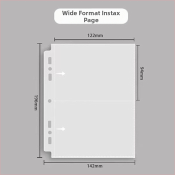 Polaroid fotoalbum s 7 rupa, slobodno-listni format, unutarnje stranice za kartice i film, organizator Polaroid papira