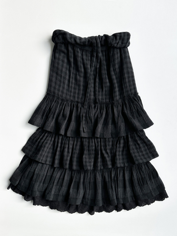 Дълга памучна пола с 3D ефект, печат, 80–90% памук, ретро стил