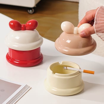 Σταχτοδοχείο με καπάκι από ρητίνη, χειροποίητα βαμμένο με γλάσο, μινιμαλιστικό και μοντέρνο στυλ, σχήματος τόξου