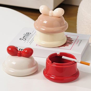 Σταχτοδοχείο με καπάκι από ρητίνη, χειροποίητα βαμμένο με γλάσο, μινιμαλιστικό και μοντέρνο στυλ, σχήματος τόξου