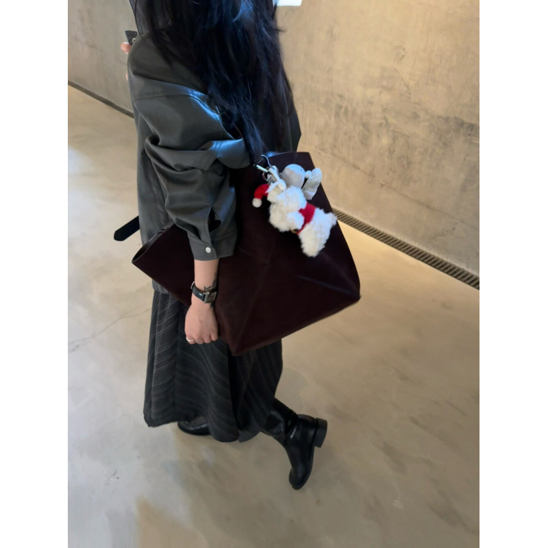 Fustă lungă, asimetrică, cu dungi, din poliester, stil casual japonezo-coreean