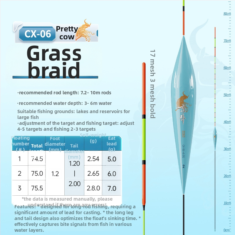 Kawazawa plută vertical drift pentru pescuit, material nano, etichetă privată licențiată