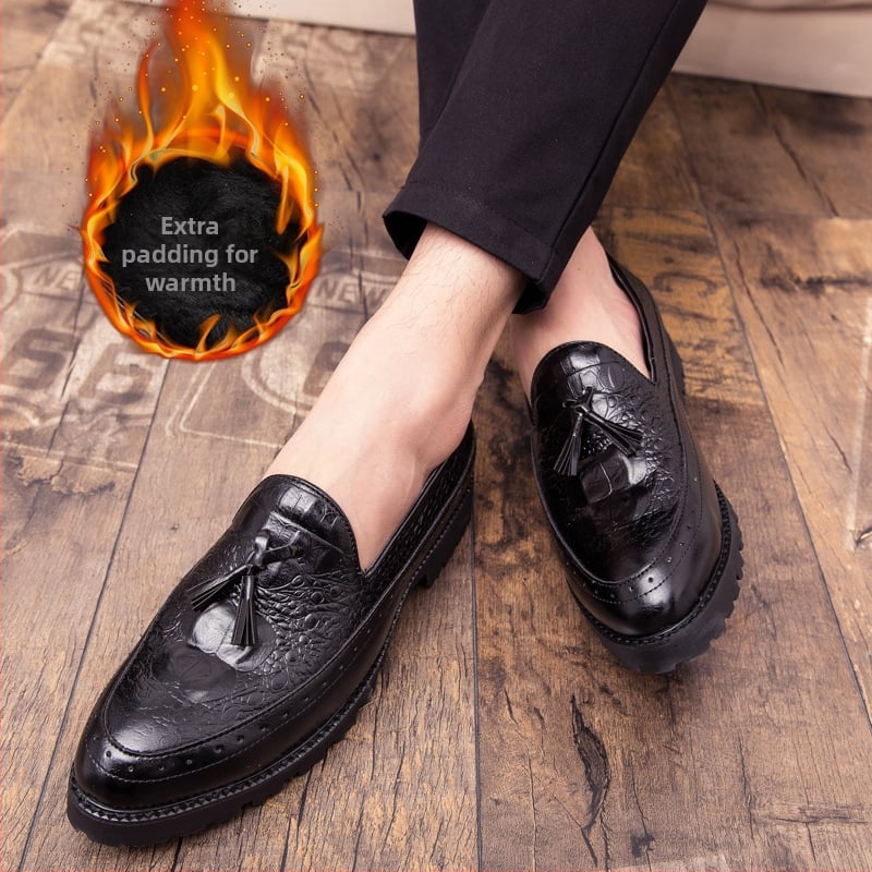 Muške loaferice s prozračnim gornjim dijelom od mikrovlakna, podizna potplata, oštar nos, vezanje, gumena potplat