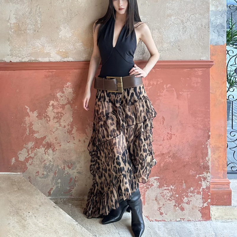 Bodycon suknja od denima s patchworkom, srednja duljina, ulični stil