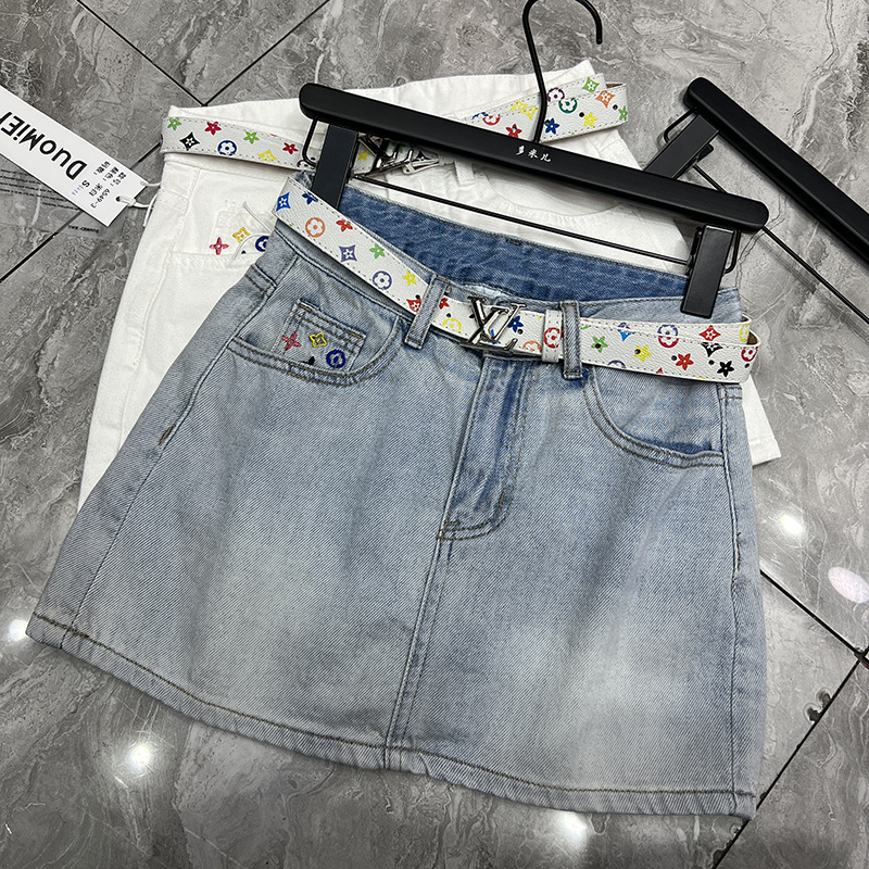 Fustă în linie A, amestec din bumbac-poliester, 95% bumbac, primăvara 2025, stil casual japonez-coreean