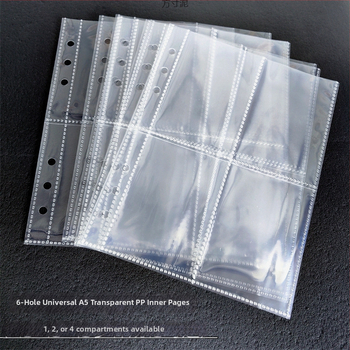 Album za kartice i fotografije sa šest rupa, prozirne PP unutarnje stranice, loose-leaf dizajn, pohrana kartica i fotografija