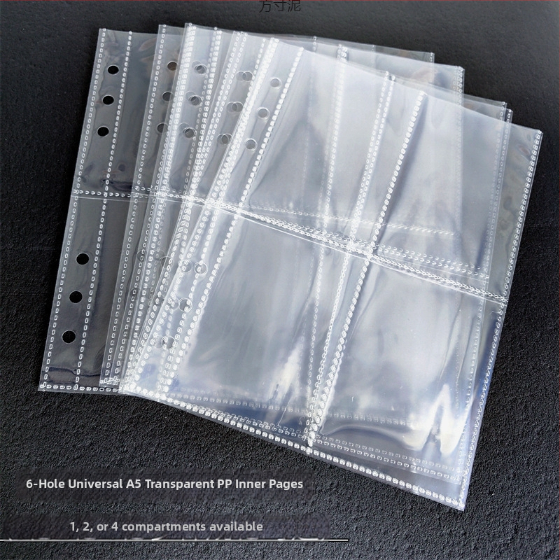 Album za kartice i fotografije sa šest rupa, prozirne PP unutarnje stranice, loose-leaf dizajn, pohrana kartica i fotografija