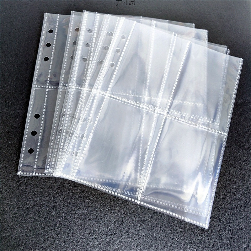 Album za kartice i fotografije sa šest rupa, prozirne PP unutarnje stranice, loose-leaf dizajn, pohrana kartica i fotografija