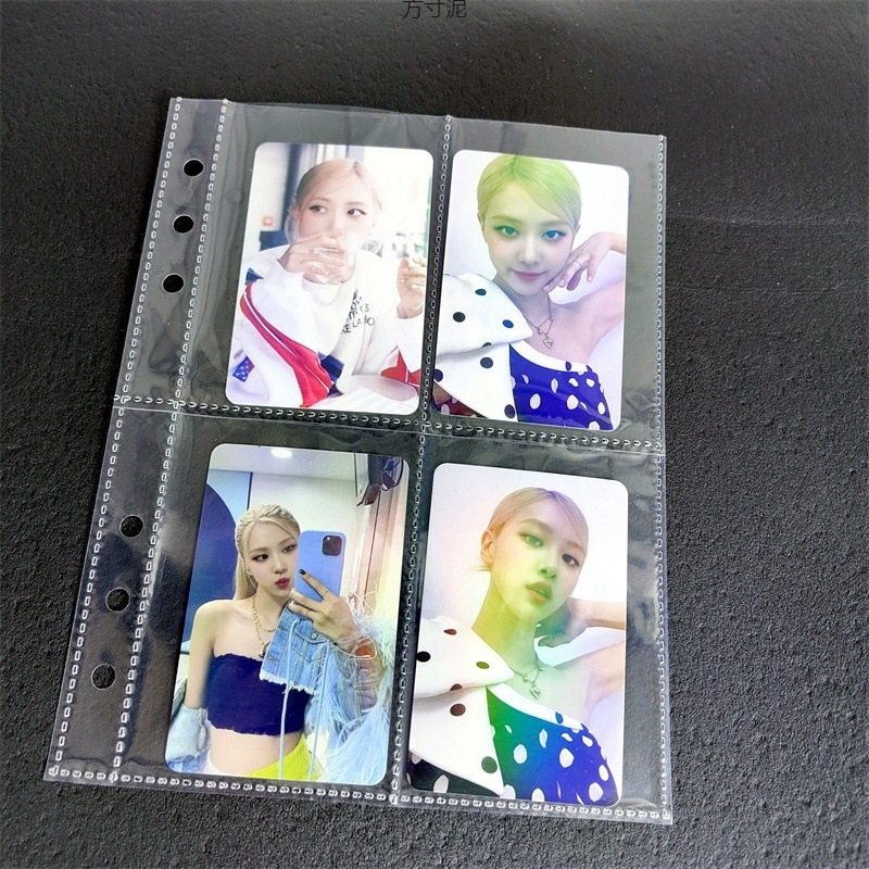 Album za kartice i fotografije sa šest rupa, prozirne PP unutarnje stranice, loose-leaf dizajn, pohrana kartica i fotografija