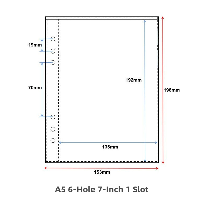 Album za kartice i fotografije sa šest rupa, prozirne PP unutarnje stranice, loose-leaf dizajn, pohrana kartica i fotografija