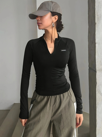Košulja s dugim rukavima, polu-visoka ovratnica, Tougoni tkanina, 95% poliester, street hipster stil