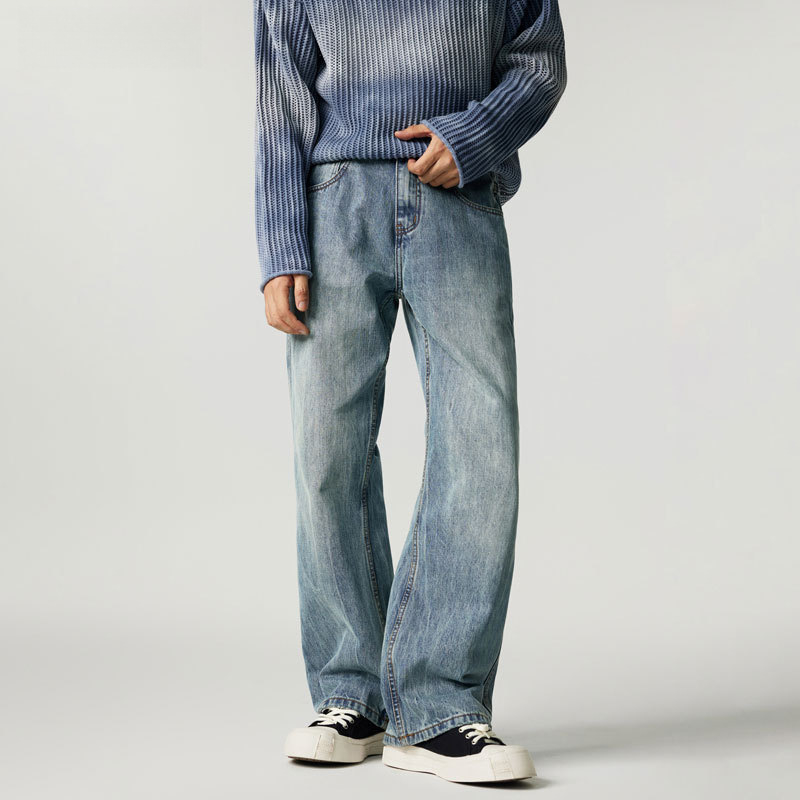 UKTK muške traperice s ravnim krojem i blagim bootcutom, podstavljene flisom, srednji porast