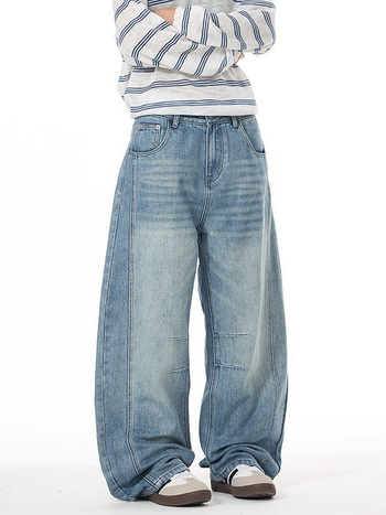 Scimitar traperice, vintage ravne krojenje, labav kroj, srednji pojas, zip zatvarač