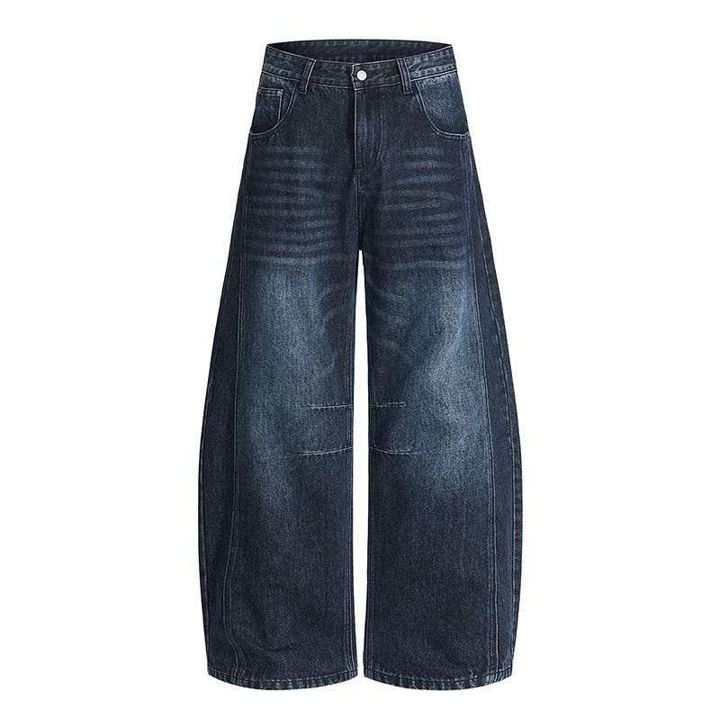 Scimitar traperice, vintage ravne krojenje, labav kroj, srednji pojas, zip zatvarač