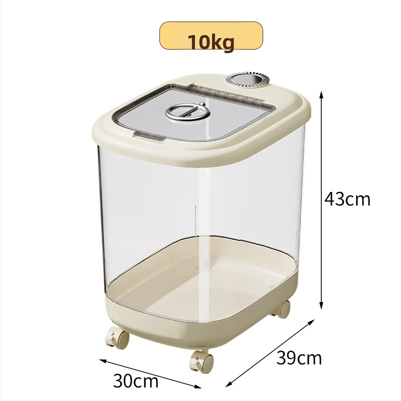 Posuda za skladištenje riže s rolom, zatvorena, otporna na vlagu i štetnike, prehrambene kvalitete, funkcija evidentiranja datuma, kapacitet preko 10 L