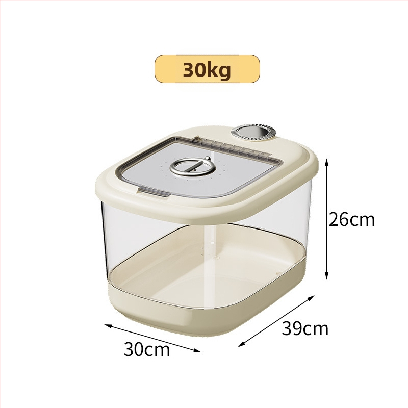 Posuda za skladištenje riže s rolom, zatvorena, otporna na vlagu i štetnike, prehrambene kvalitete, funkcija evidentiranja datuma, kapacitet preko 10 L