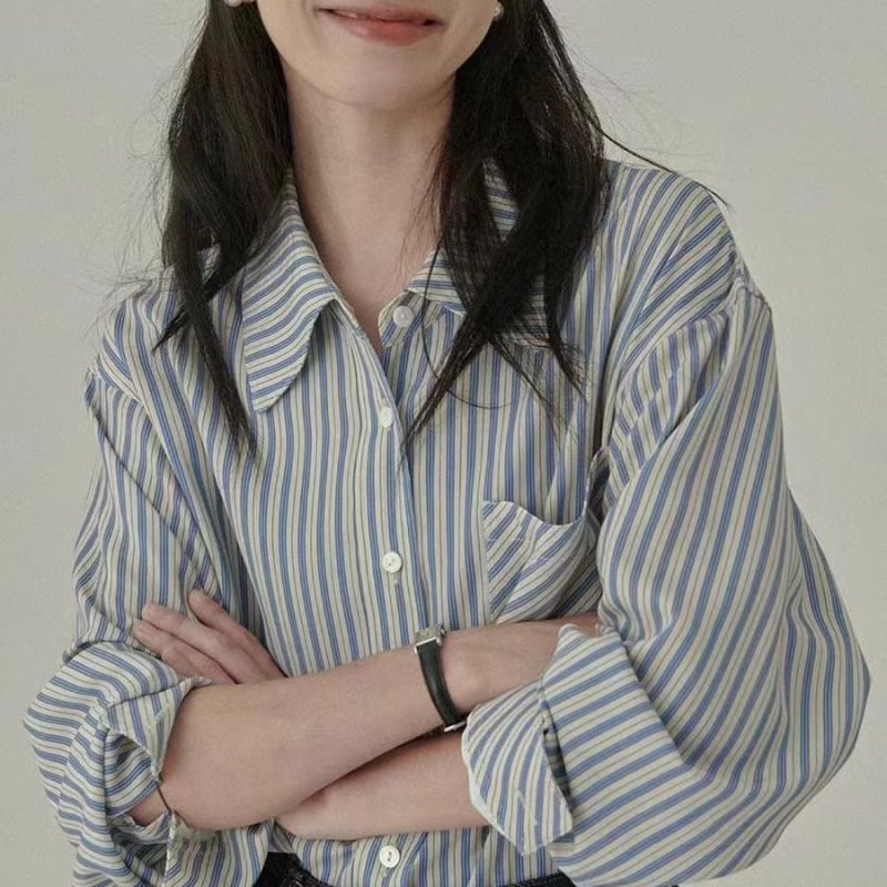 Prugasta košulja s dugim rukavima, ležernog kroja, s reverom ovratnikom