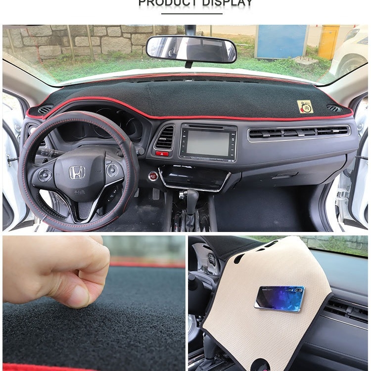 Μαξιλαράκι σκίασης ταμπλό αυτοκινήτου για κεντρική κονσόλα, αντι-ανακλαστικό, όλο τον χρόνο, πολυεστέρας, προσαρμόσιμο με λογότυπο