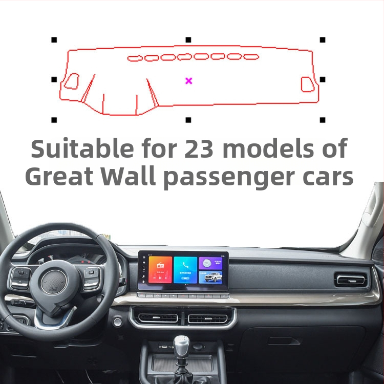 Podložka proti oslneniu palubnej dosky pre 24 modely Great Wall komerčných vozidiel — všetky ročné obdobia, materiál polyester protišmykové flanelové semiš koža, prispôsobenie k dispozícii, pôvod: Shandong, značka Windmill Rain Horse