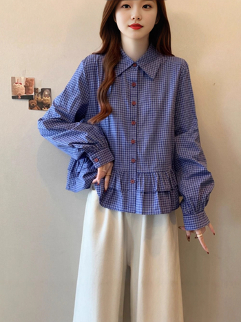 Ženska košulja s dugim rukavima, slobodan kroj, polo ovratnik, srednja duljina, jesen 2025