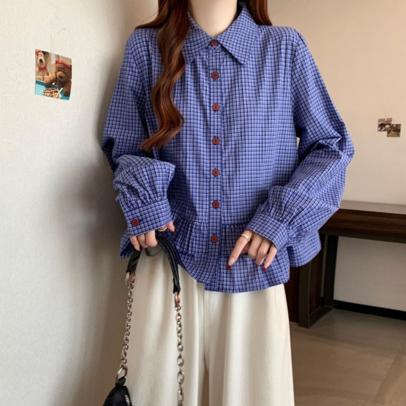 Ženska košulja s dugim rukavima, slobodan kroj, polo ovratnik, srednja duljina, jesen 2025