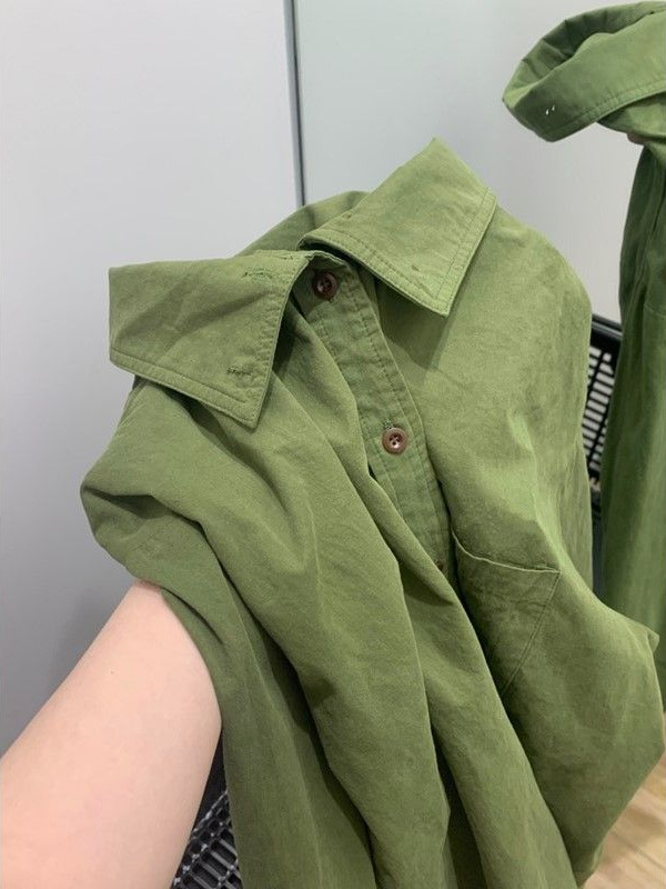 Ženska pamučna košulja s polo ovratnikom, dugi rukav, ležerna silueta, jednobojni uzorak, korejski casual dizajn
