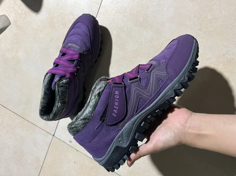 Unisex zimske tenisice za opuštanje, gornji dio od pamuka, nubuk vanjska stran, PU ulošak, ravna debela potplat