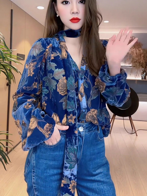 Poliesterska košulja s V-izrezom i dugim rukavima, ležerni kroj, elegantan uredski stil, jesen 2025