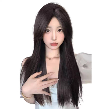 Ženska perika, duga kosa, pramenovi u obliku osmerokuta, vlakno otporno na visoku temperaturu, mehanizam obrade, stil Ruili