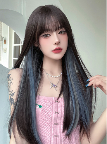 Ženska perika, duga kosa, pramenovi u obliku osmerokuta, vlakno otporno na visoku temperaturu, mehanizam obrade, stil Ruili