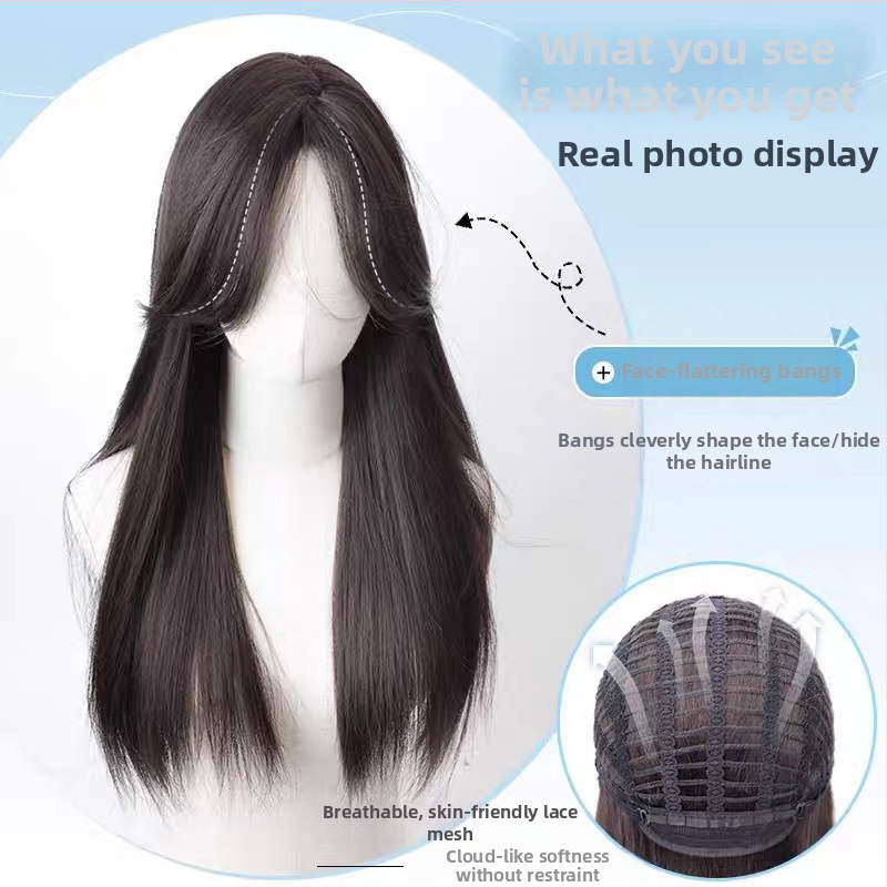 Ženska perika, duga kosa, pramenovi u obliku osmerokuta, vlakno otporno na visoku temperaturu, mehanizam obrade, stil Ruili