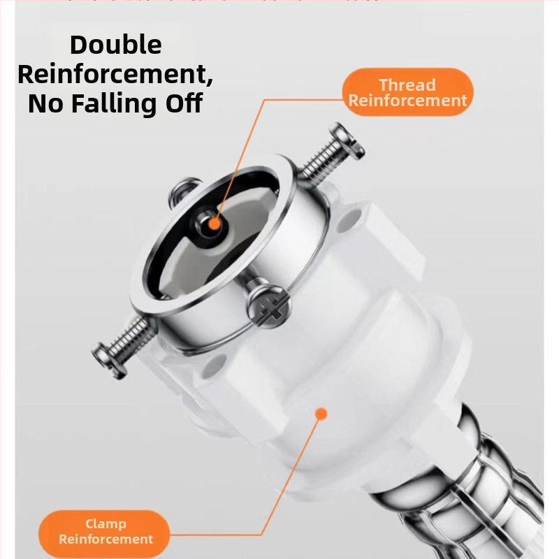 Σωληνάκι εισόδου πλυντηρίου ρούχων από PVC + ανοξείδωτο χάλυβα, με μεταλλική κεφαλή, ατμοσφαιρική πίεση, θερμοκρασία λειτουργίας περιβάλλοντος