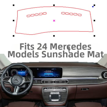Podloga za štitnik instrument ploče Mercedes-Benz V-Class — sve sezone, materijal poliestera s protukliznim flanelom, mogućnost prilagodbe