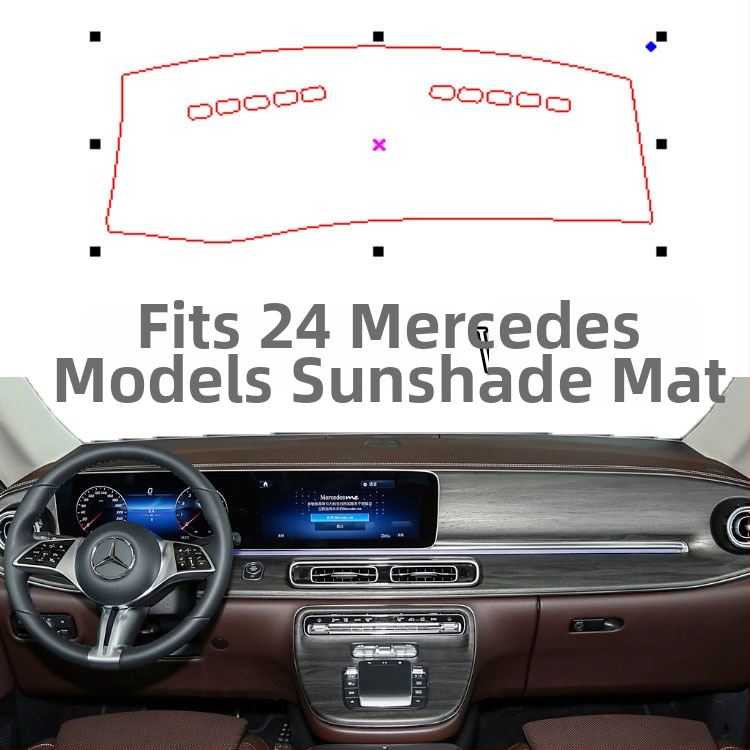 Podloga za štitnik instrument ploče Mercedes-Benz V-Class — sve sezone, materijal poliestera s protukliznim flanelom, mogućnost prilagodbe