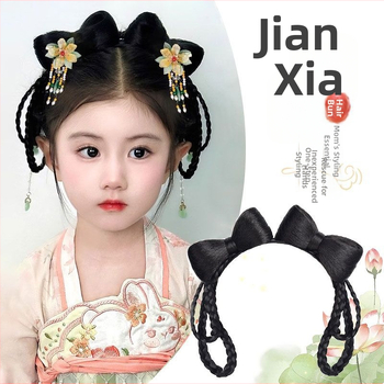 Kratka perika u stilu dinastije Han za djecu, s toplinski otporna žica – integrirani čvor za kosu i dodatak za glavu VM339